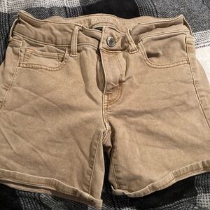 American Eagle Outfitters Tan Jean Shorts Mid-Length